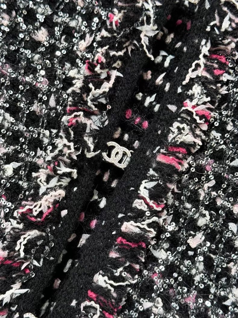 Chanel Chanel 24B black diamond buckle sequin woven tweed long-sl Size XS / US 0-2 / IT 36-38 - 6 Thumbnail