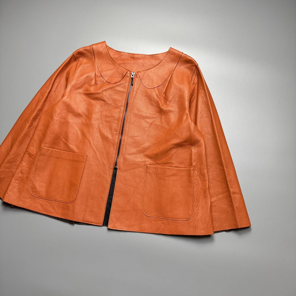 Marni Marni - Light weight orange leather zip up - Jacket Size M / US 6-8 / IT 42-44 - 4 Thumbnail