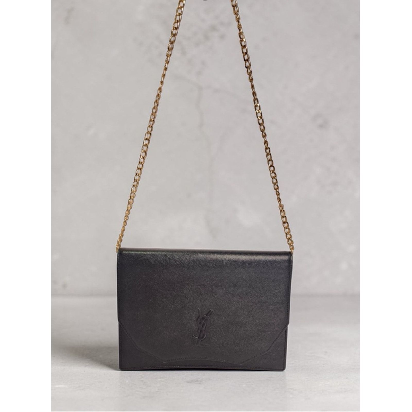 Yves Saint Laurent Vintage Yves Saint Laurent Leather Clutch Saffiano Tonal YSL Size ONE SIZE - 9 Thumbnail