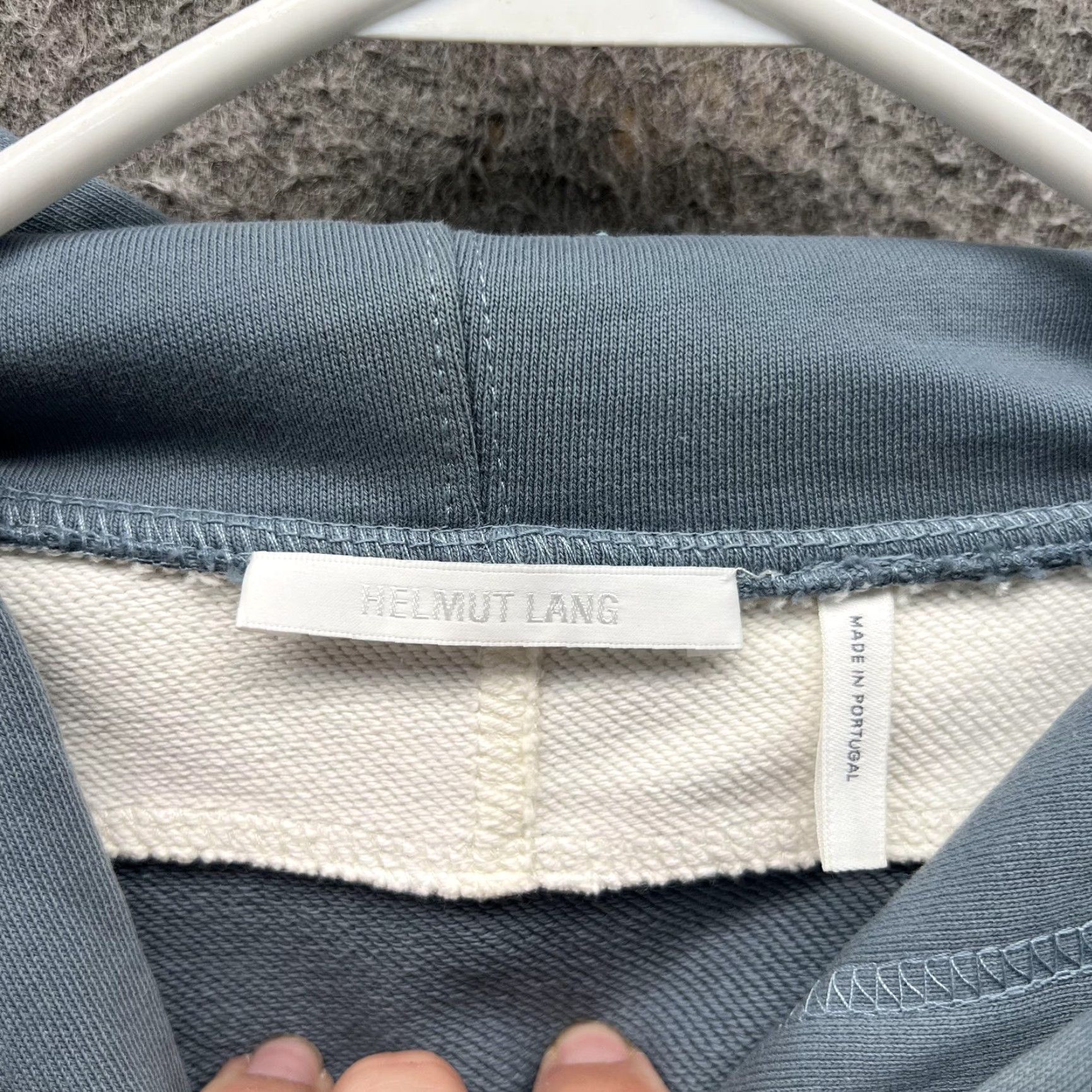 Helmut Lang Helmut Lang Hoodie Womens XS Blue Colorblock Fleece Raglan Pockets Pullover Size XS / US 0-2 / IT 36-38 - 6 Thumbnail