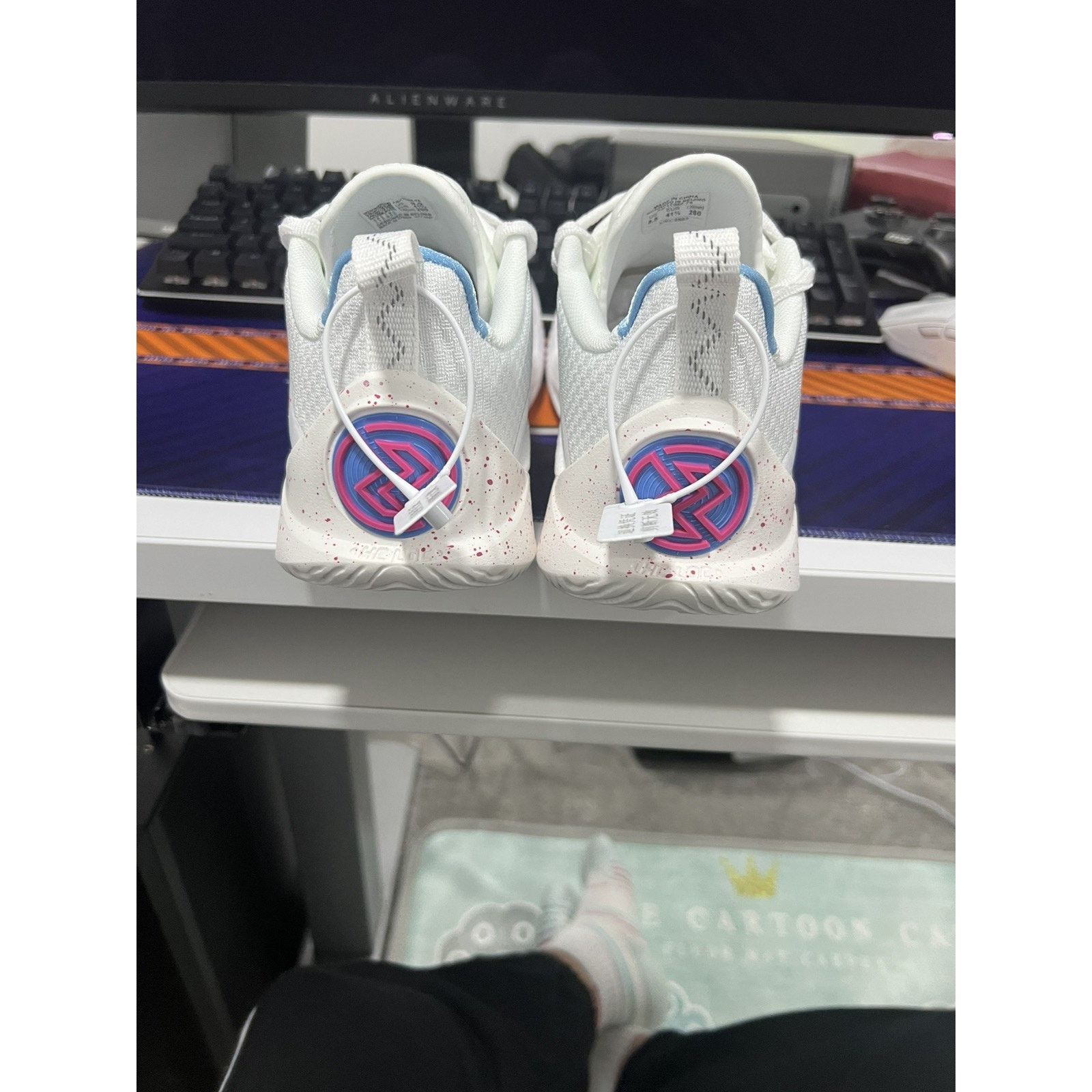 Li-Ning LI-NING Speed 10 Premium White Pink Blue Basketball Shoes Size US 8.5 / EU 41-42 - 7 Thumbnail