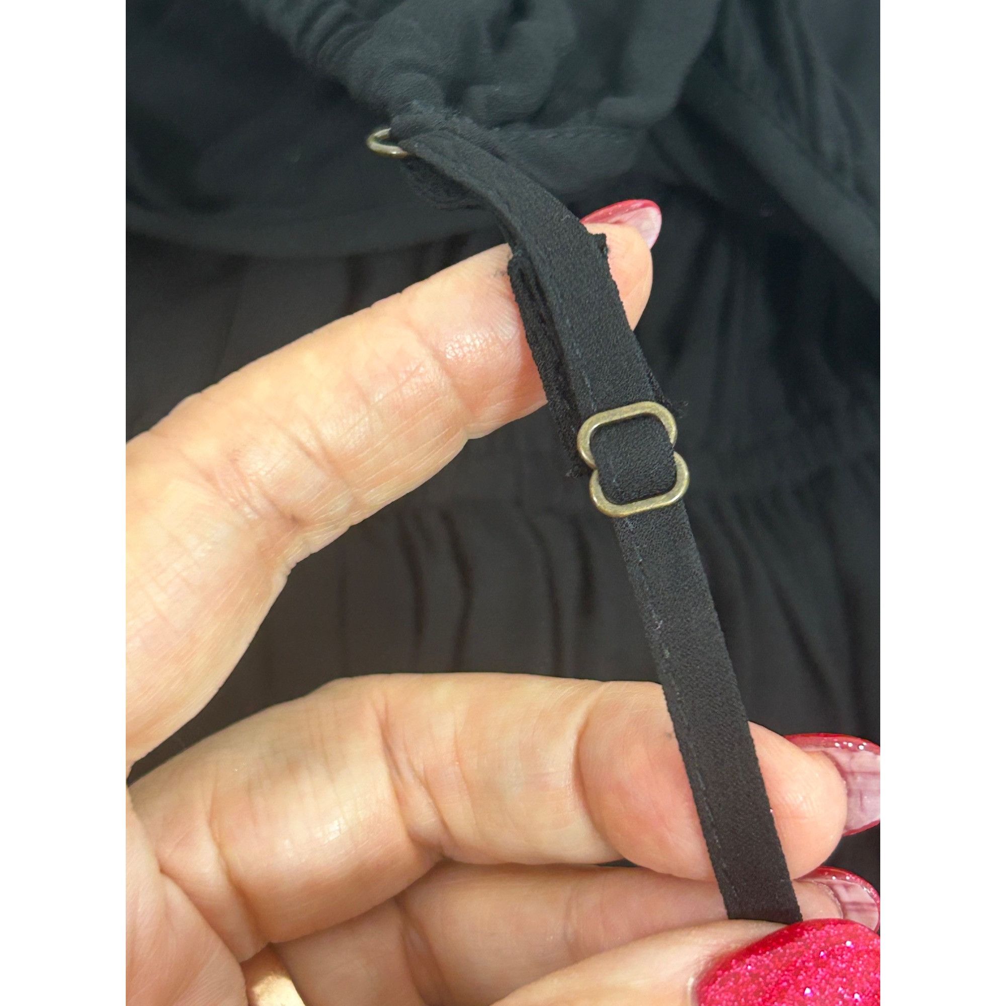 Young Fabulous & Broke YFB Dress M Black Maxi Tiered Ruched Straps Party Cocktail V Size M / US 6-8 / IT 42-44 - 8 Thumbnail