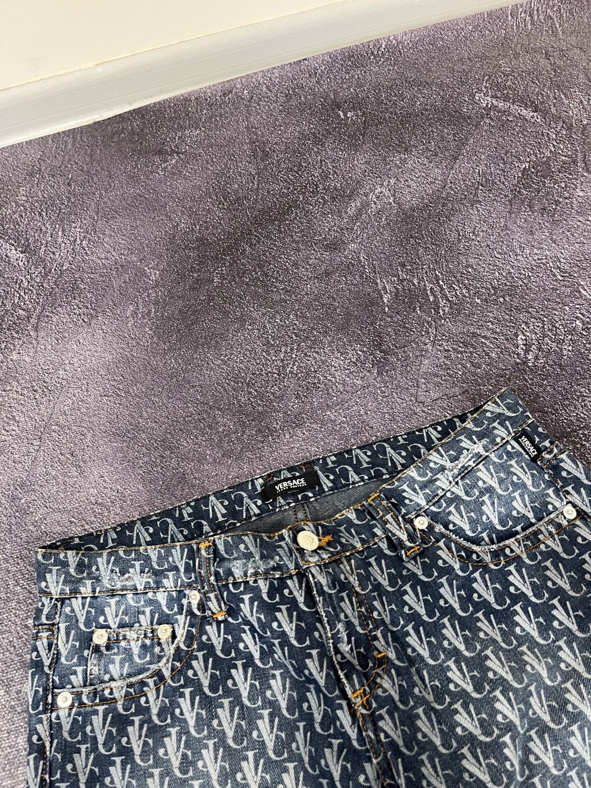 Versace Versace Jeans Couture Monogram Rare Luxury Cropped Jeans Size 29" - 11 Thumbnail