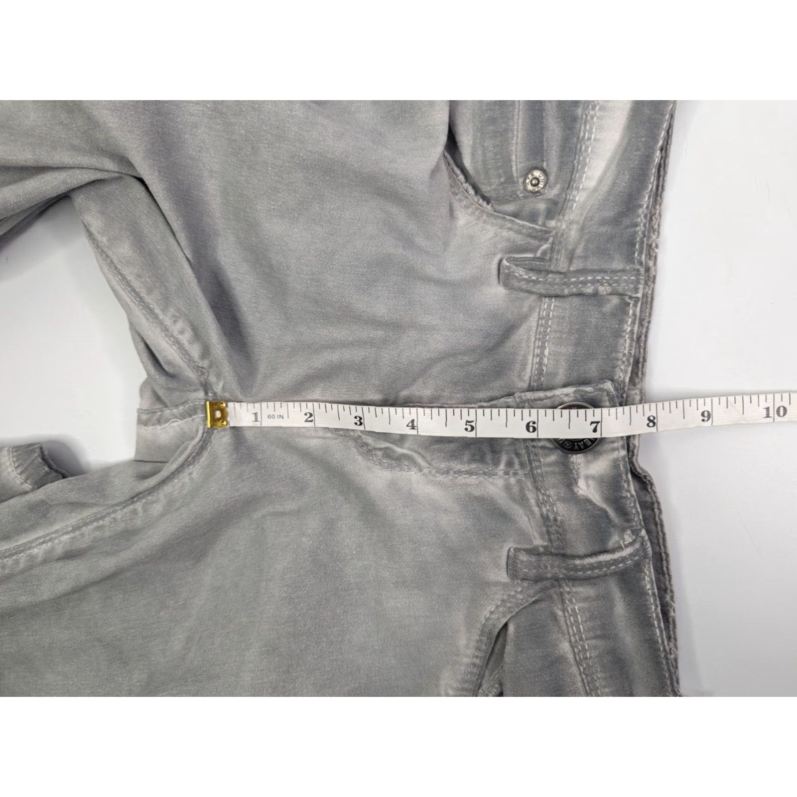 Vintage UnionBay Skinny Jeans Women Size 3 Embroidered Flap Pockets Grey Cotton Denim Belted Casual Boho Womens Size 26" / US 2 / IT 38 - 7 Thumbnail