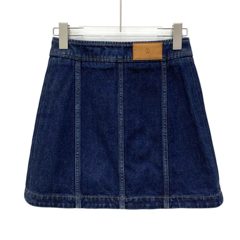 Louis Vuitton Louis Vuitton 23 Dark Blue Worn Cotton Casual Zip Denim Sk Size 33" - 2 Thumbnail