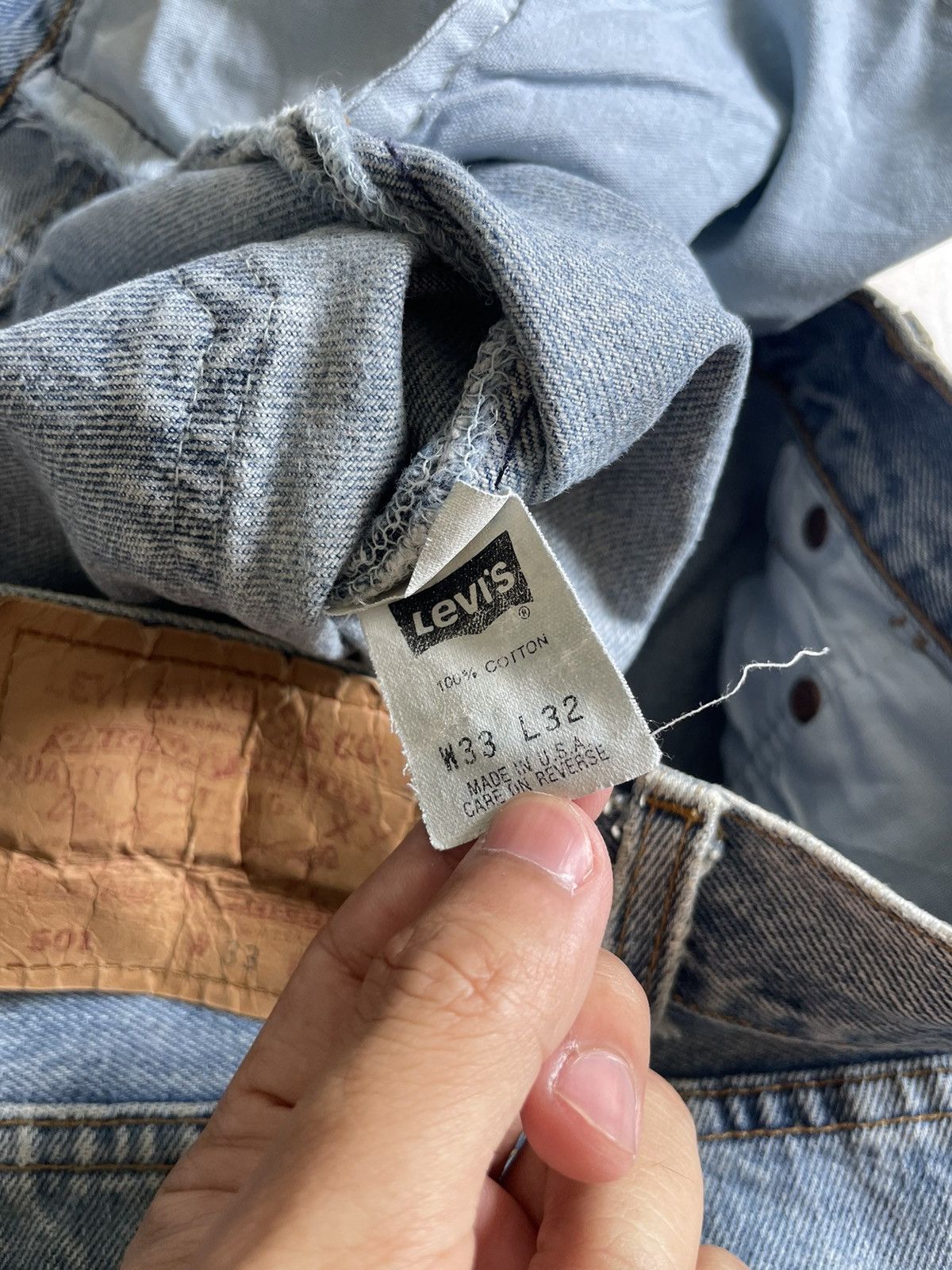 Levi's Vintage 90s Levis 501 Blue Washed Jeans 32x32 Size US 32 / EU 48 - 9 Thumbnail