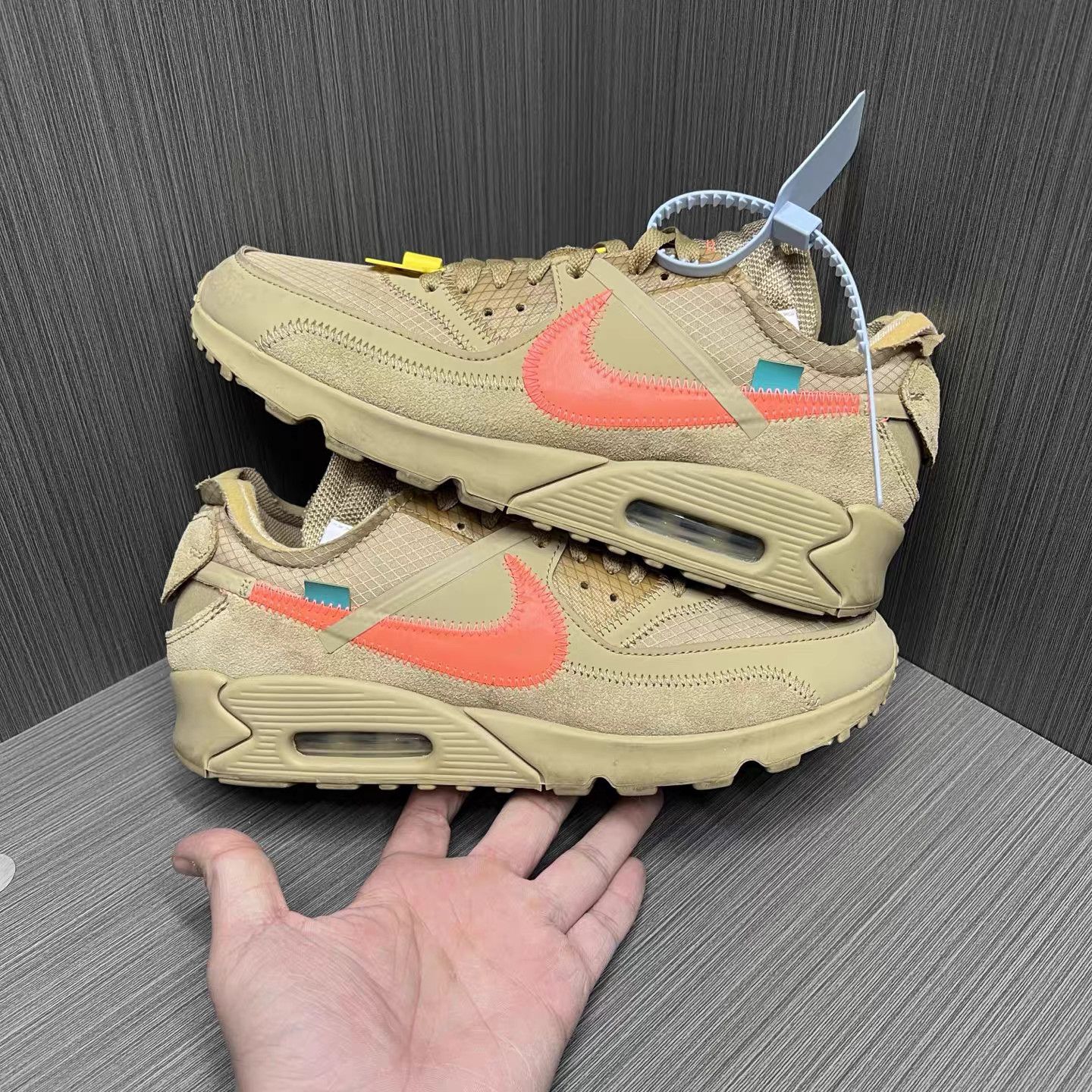 Nike OFF-WHITE × Nike Air Max 90 Desert Ore Sneakers K15 Size US 9 / EU 42 - 5 Thumbnail