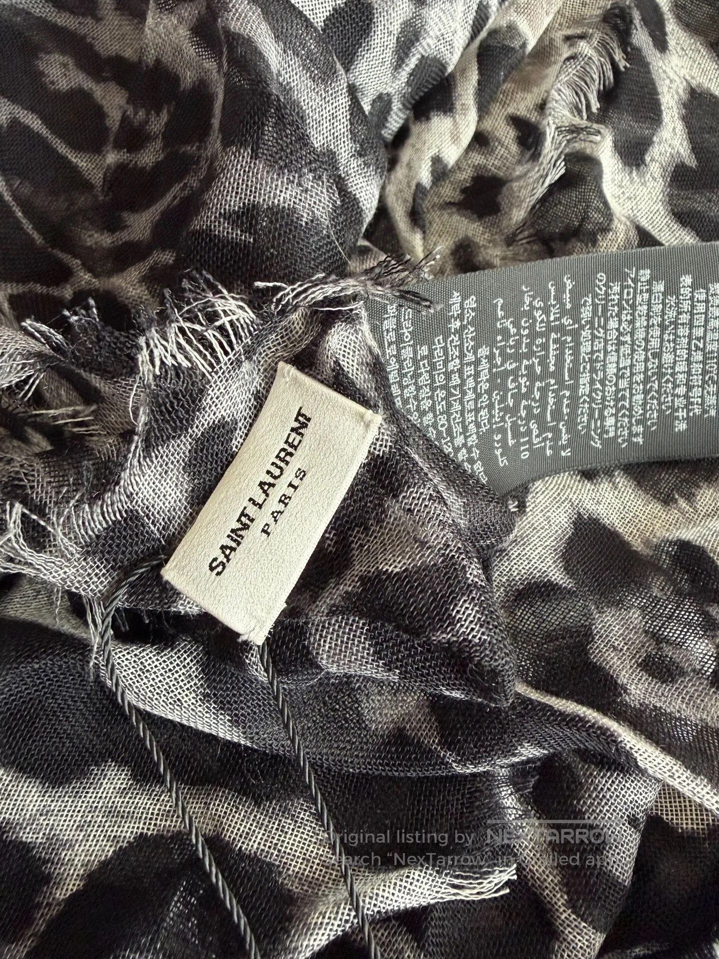Saint Laurent Paris Saint Laurent Leopard Print Shawl. Size ONE SIZE - 4 Thumbnail
