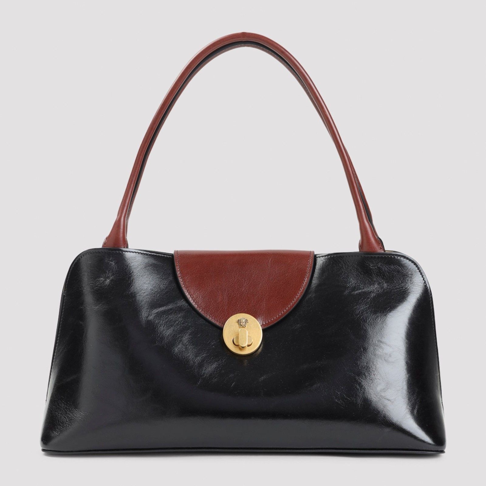 Versace VERSACE Medium Black Patent Leather Shoulder Bag New & Authe Size ONE SIZE - 1 Thumbnail