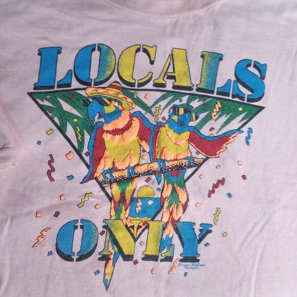 Other Vintage Locals Only Party Parrots Neon Puff T-Shirt Size US L / EU 52-54 / 3 - 1 Thumbnail