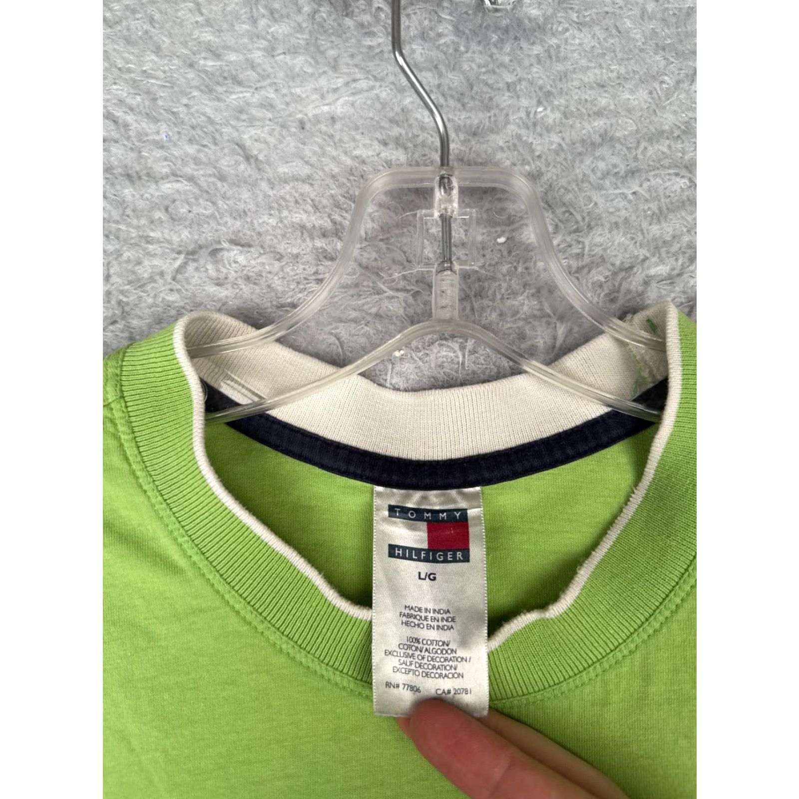 Tommy Hilfiger VINTAGE Tommy Hilfiger Shirt Adult Large Green Crew Neck Short Sleeve 100% Cotton Logo Embroidered Men Regular Family American Sports 90s Size US L / EU 52-54 / 3 - 6 Thumbnail