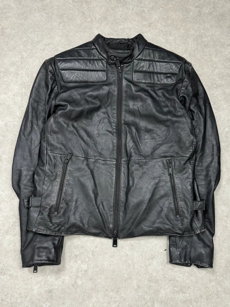 Emporio Armani AW2018 Emporio Armani Black Padded Biker Leather Jacket Size US M / EU 48-50 / 2 - 4 Thumbnail