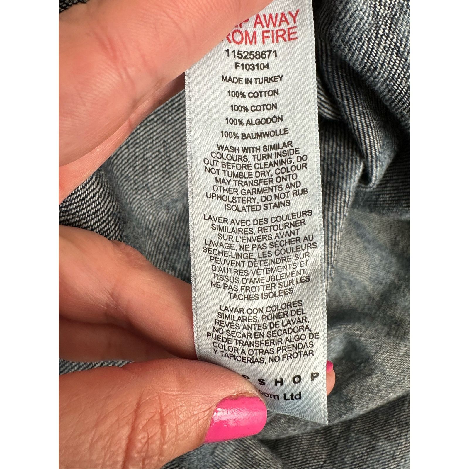 Topshop Topshop Blue Palm Laser Print Denim shirt size 10 Size L / US 10 / IT 46 - 5 Thumbnail