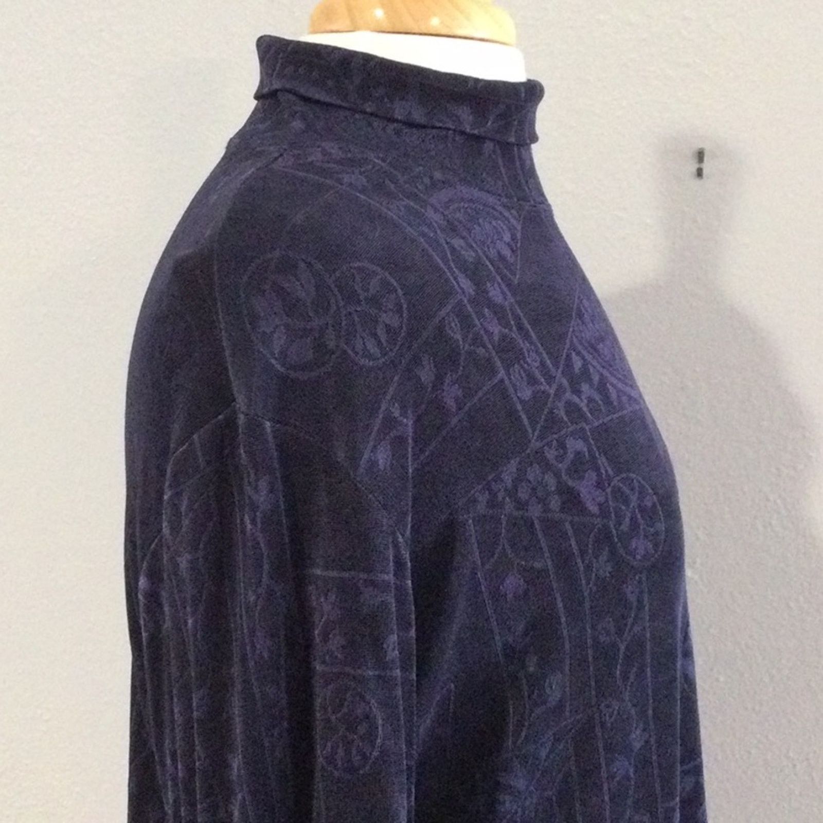 Chicos Chico's Travelers Navy Floral Long Sleeve Pullover 3/XL/16 Size XL / US 12-14 / IT 48-50 - 6 Thumbnail