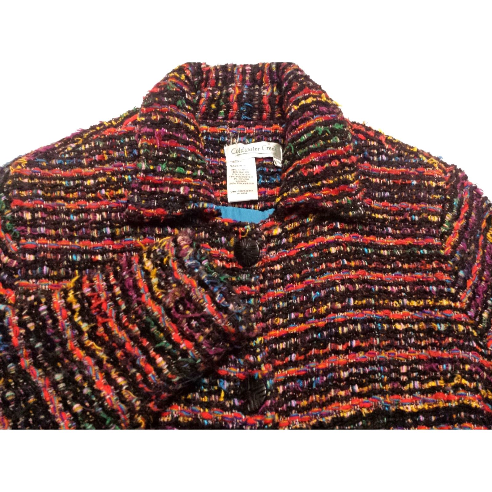 Coldwater Creek Coldwater Creek Womens Jacket Multicolor Striped Long Sleeve Button-Up Small Regular Fit Adults Womens Long Sleeve Jacket Size S / US 4 / IT 40 - 2 Thumbnail