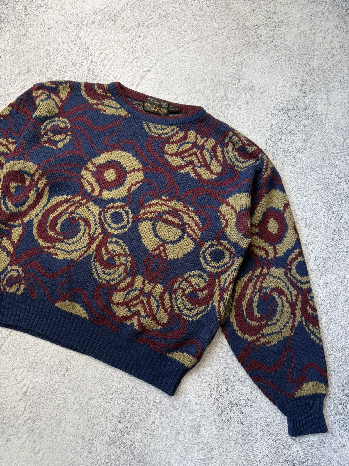 Japanese Brand VINTAGE Uniform Code Mens Crew Neck Geometric Sweater Y2K Size US L / EU 52-54 / 3 - 4 Thumbnail