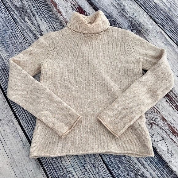 Gap Vintage 2006 GAP Women's Oatmeal Beige Turtleneck Sweater | Size S / US 4 / IT 40 - 2 Thumbnail