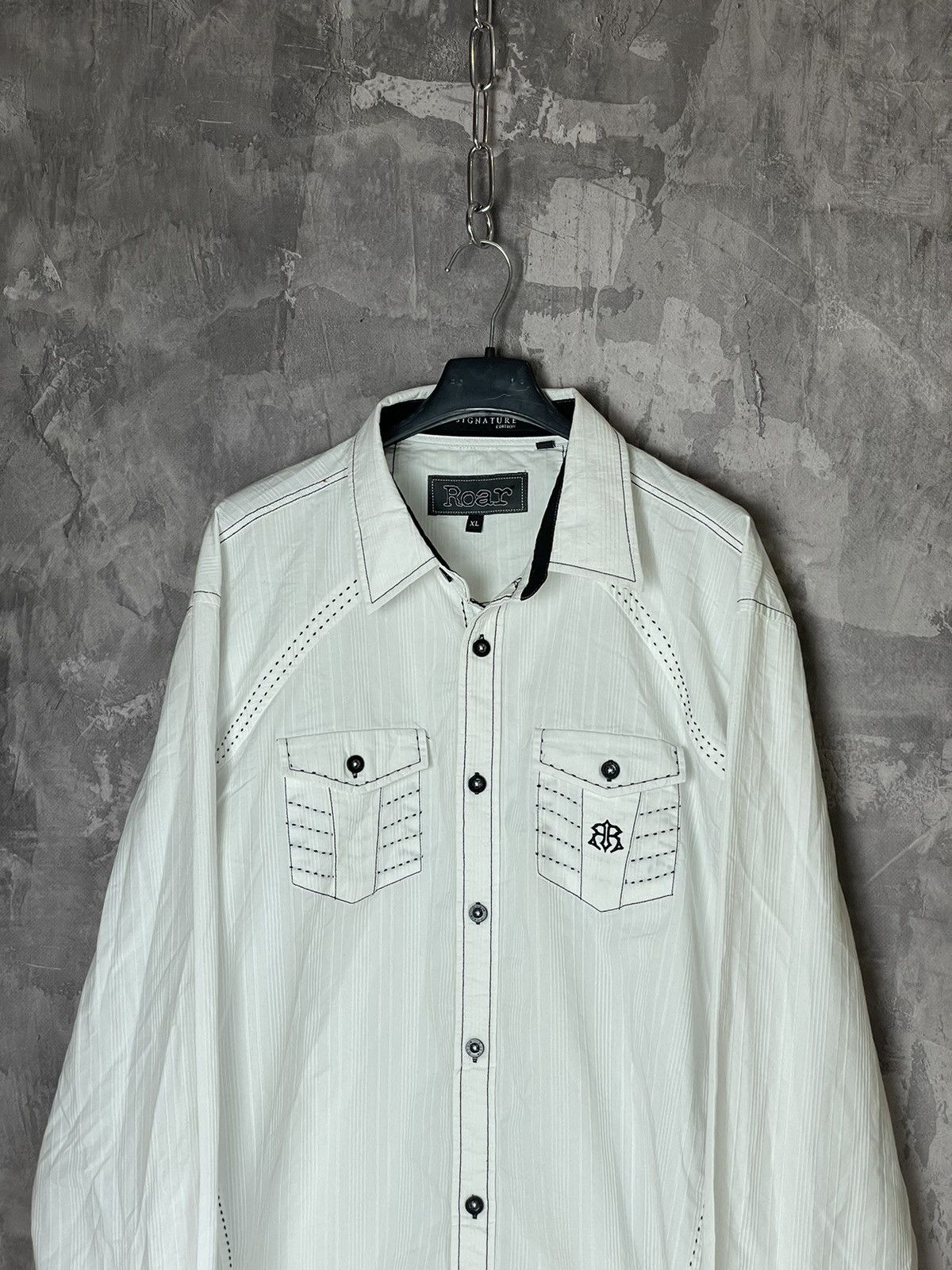 Affliction × Ed Hardy Crazy Y2K Roar Signature White Shirt Size US XL / EU 56 / 4 - 2 Thumbnail