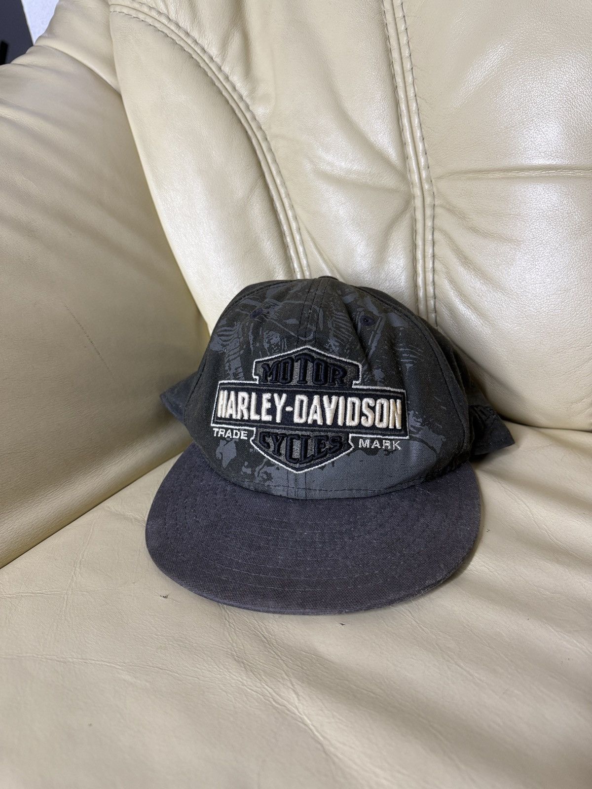 Harley Davidson Vintage Harley Davidson New Era Waxed Snap Back Cap Size ONE SIZE - 1 Thumbnail