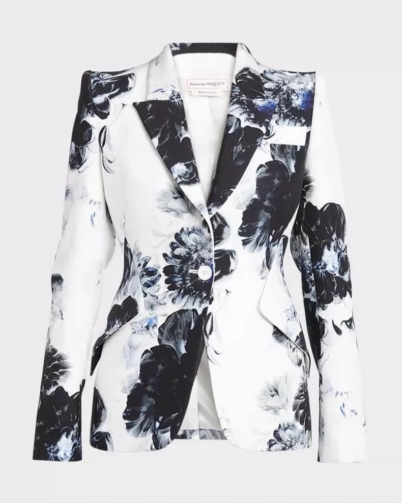Alexander McQueen Alexander McQUEEN Printed single breasted suit jacket 2504- Size XS / US 0-2 / IT 36-38 - 1 Thumbnail
