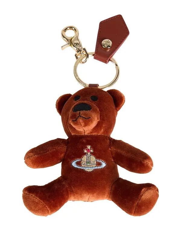 o1f1d3z0226 Size: OS / Teddy Bear Velvet Keyring in Brown