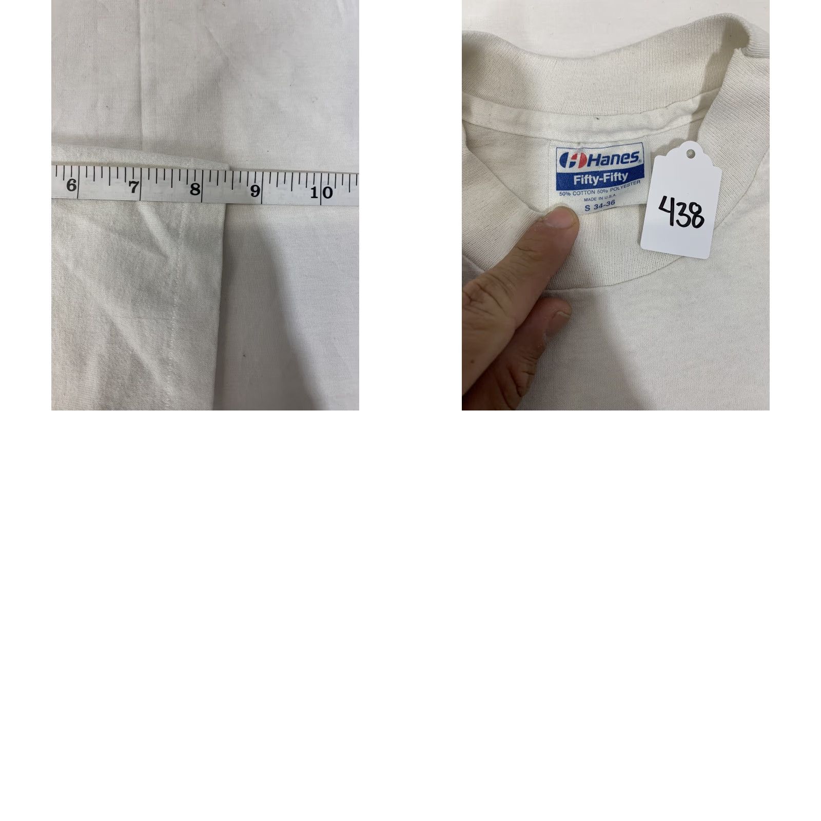 Hanes VINTAGE Hanes T-Shirt I Came From The Old School 50/50 Crew Neck Short Sleeve White S Unisex 1990s Graphic Tee Size US S / EU 44-46 / 1 - 8 Thumbnail