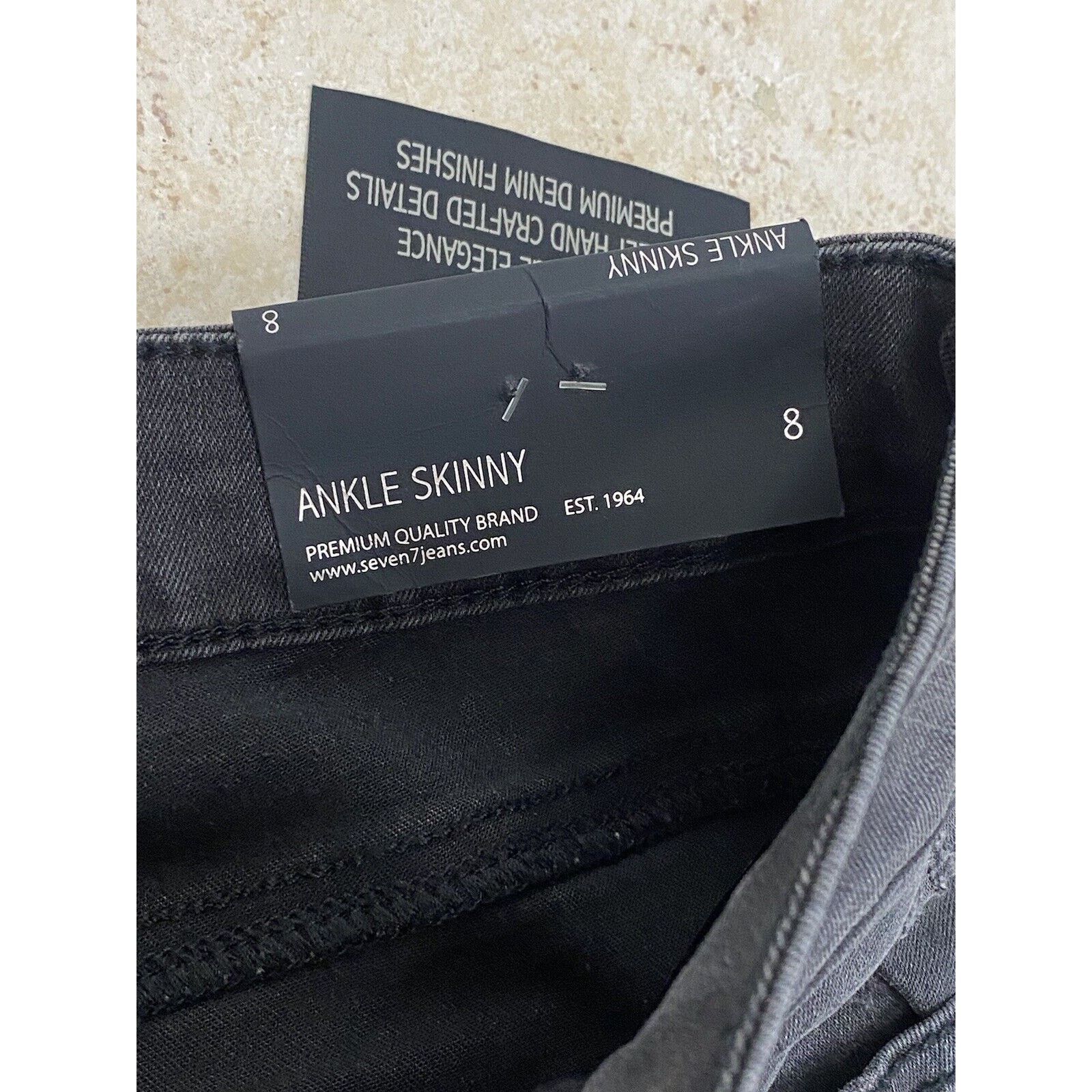 Seven 7 NWT Seven7 Jeans 8 Mid-Rise Skinny Rhinestones Stretch Size 30" / US 8 / IT 44 - 5 Thumbnail
