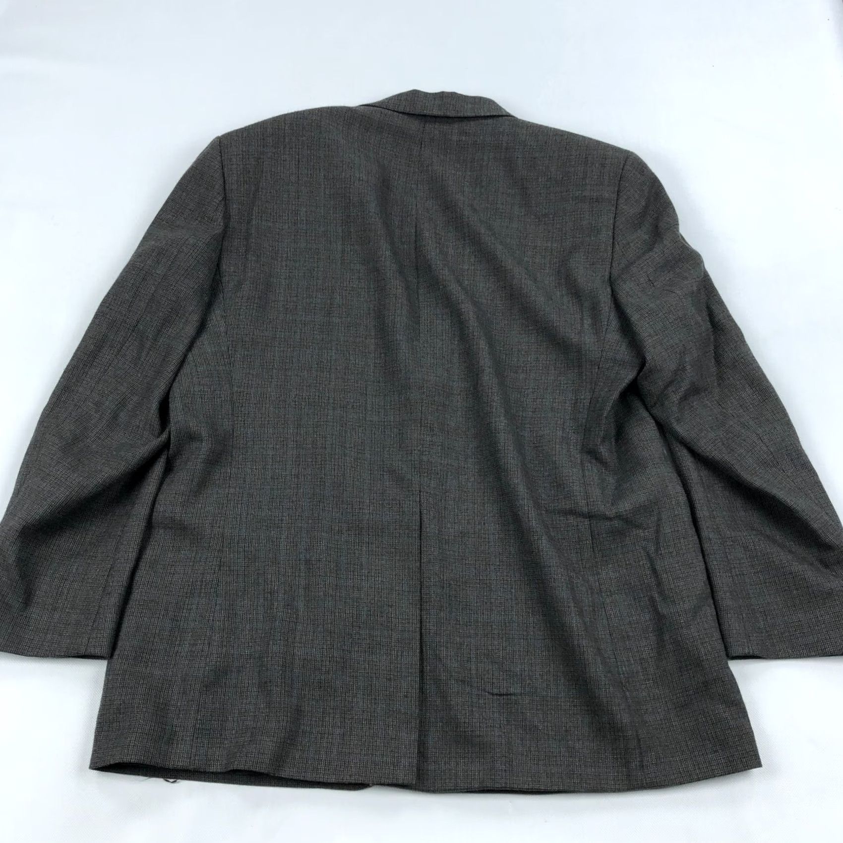 Ralph Lauren Lauren Ralph Lauren Mens Sport Coat Jacket 44 R Gray Blue Plaid Wool Windowpane Blazer Two-Button, Single-Breasted, Regular, Big & Tall, Men Size 44R - 6 Thumbnail