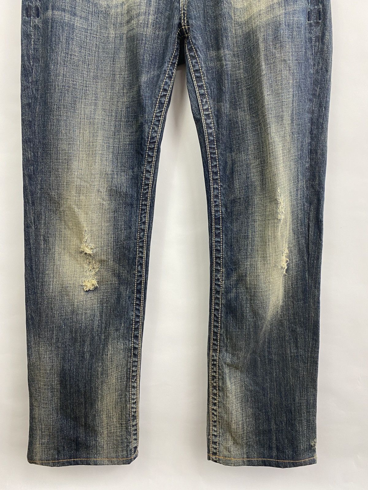 4GSELLER 🇯🇵 Y2K MEK Denim USA Trashed Faded Japan Style Jeans Rare Size US 34 / EU 50 - 11 Thumbnail