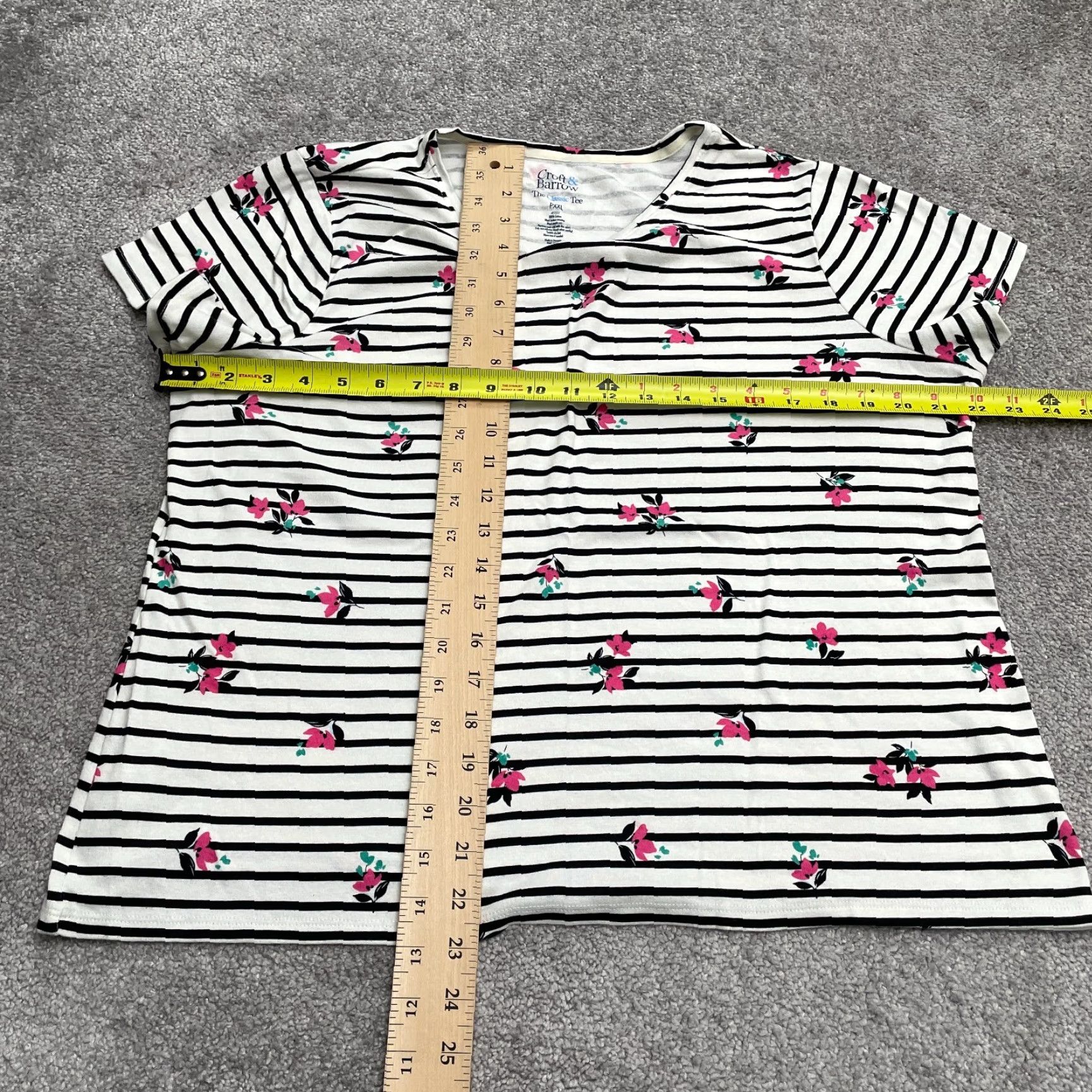 Croft & Barrow Croft & Barrow T-Shirt Womens P2XL Multicolor Striped Floral Casual Short Sleeve Knit Cotton Basic Tee Size XXL / US 16-18 / IT 52-54 - 5 Thumbnail