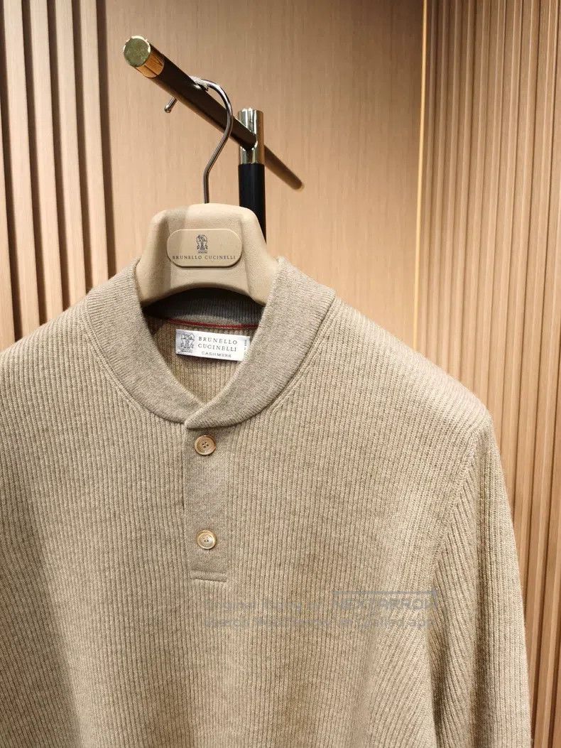 Brunello Cucinelli Brunello Cucinelli English ribbed Henry neck long-sleeved Size US M / EU 48-50 / 2 - 2 Thumbnail