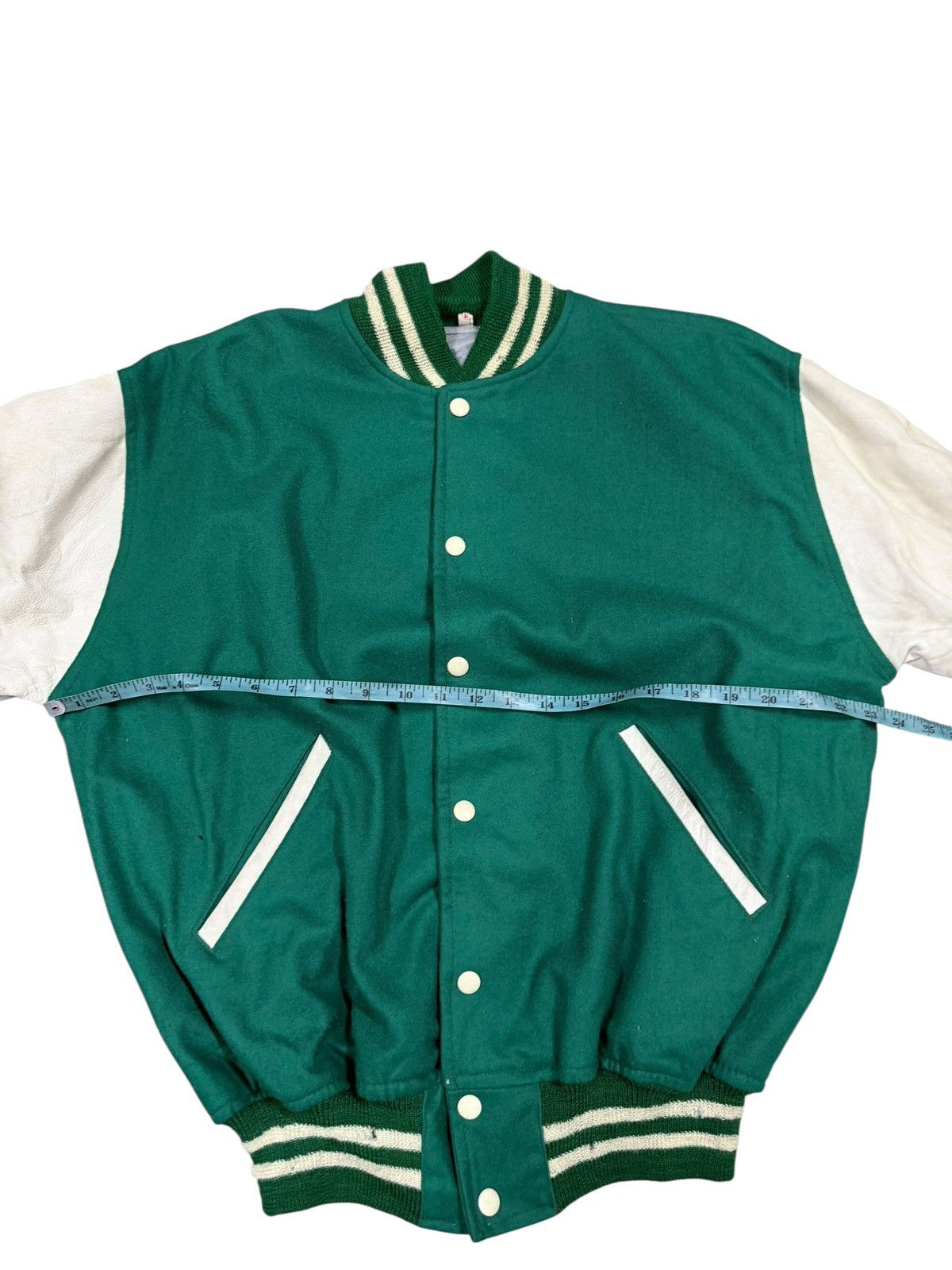 Japanese Brand Vtg💥80’s Teddy Jacket Baseball Wool/Leather Sleeve Jacket Size US L / EU 52-54 / 3 - 11 Thumbnail