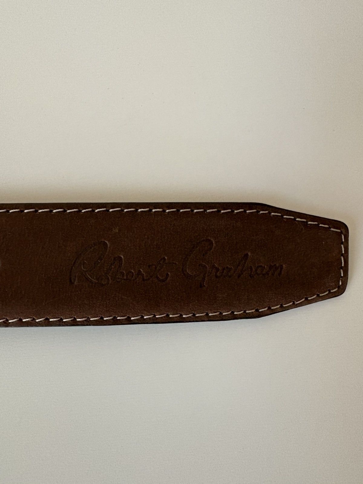 Robert Graham Robert Graham Genuine Leather Ripaso Belt Tan Size 38 Size 38 - 7 Thumbnail