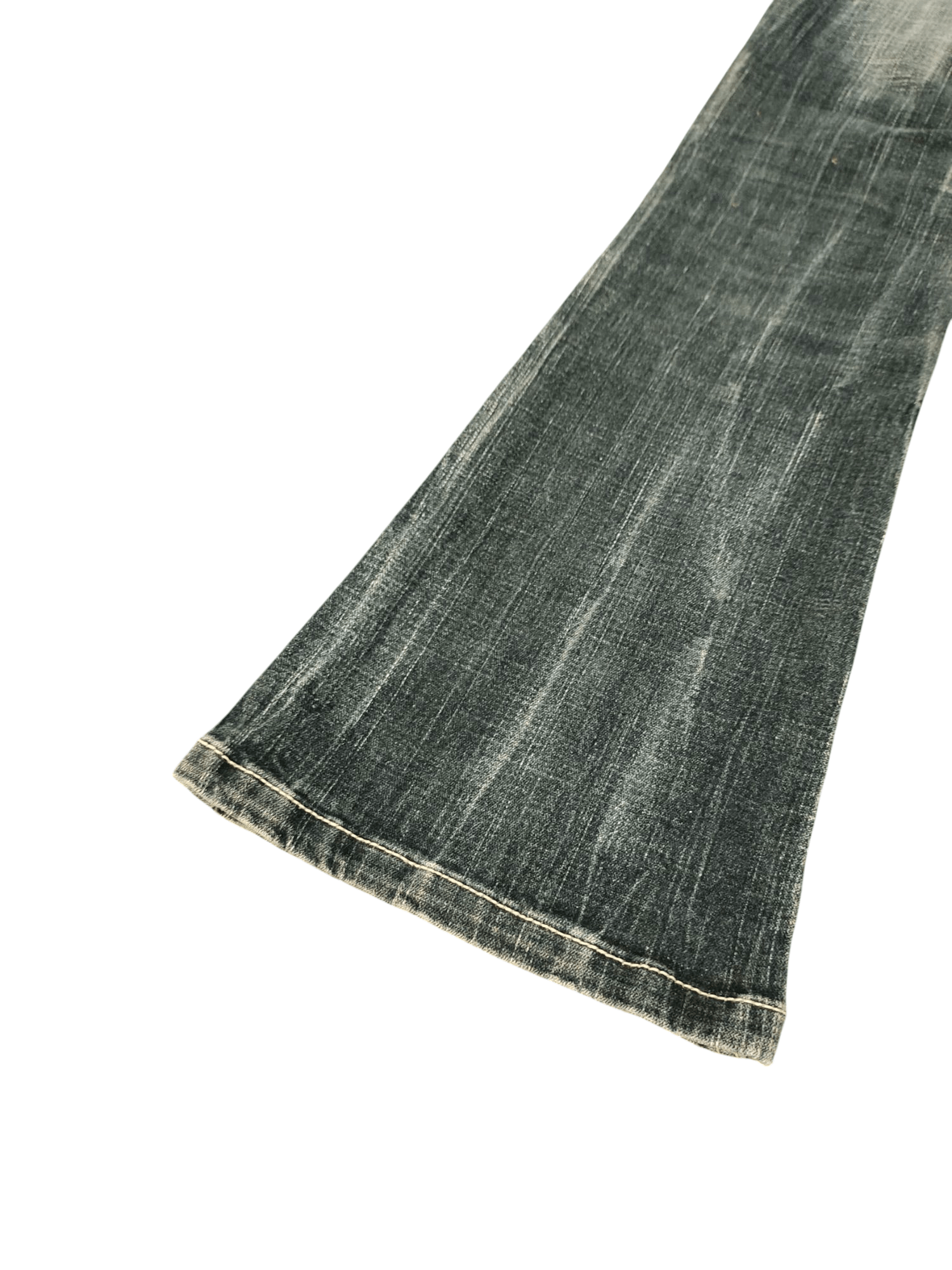 Tornado Mart Flare Jeans Chow Tribal Clawmark Denim Bootcut Low Rise Size US 28 / EU 44 - 7 Thumbnail