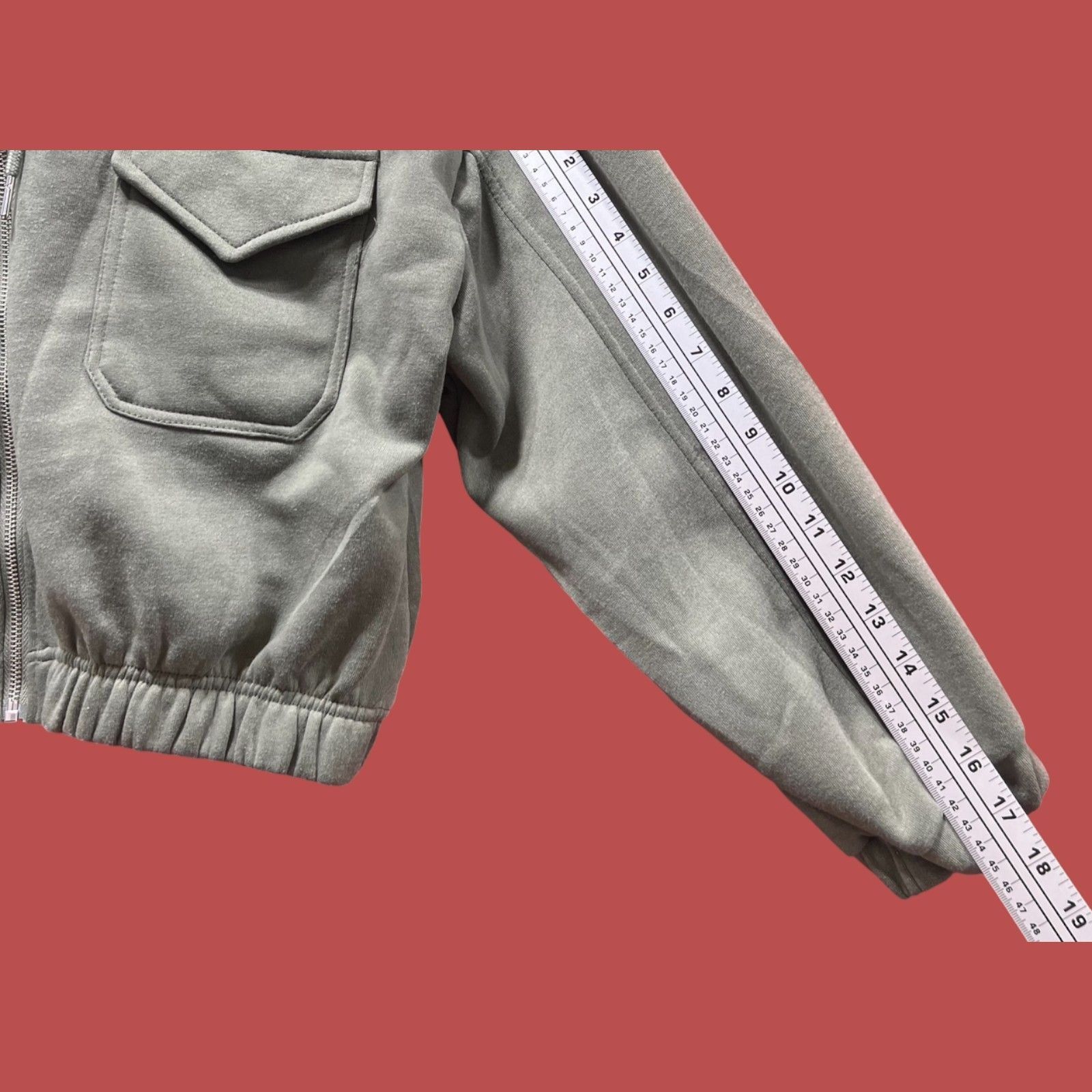 Other Love Mood - Women's Long Sleeve Hooded Sweatshirt - Olive Gr Size L / US 10 / IT 46 - 7 Thumbnail