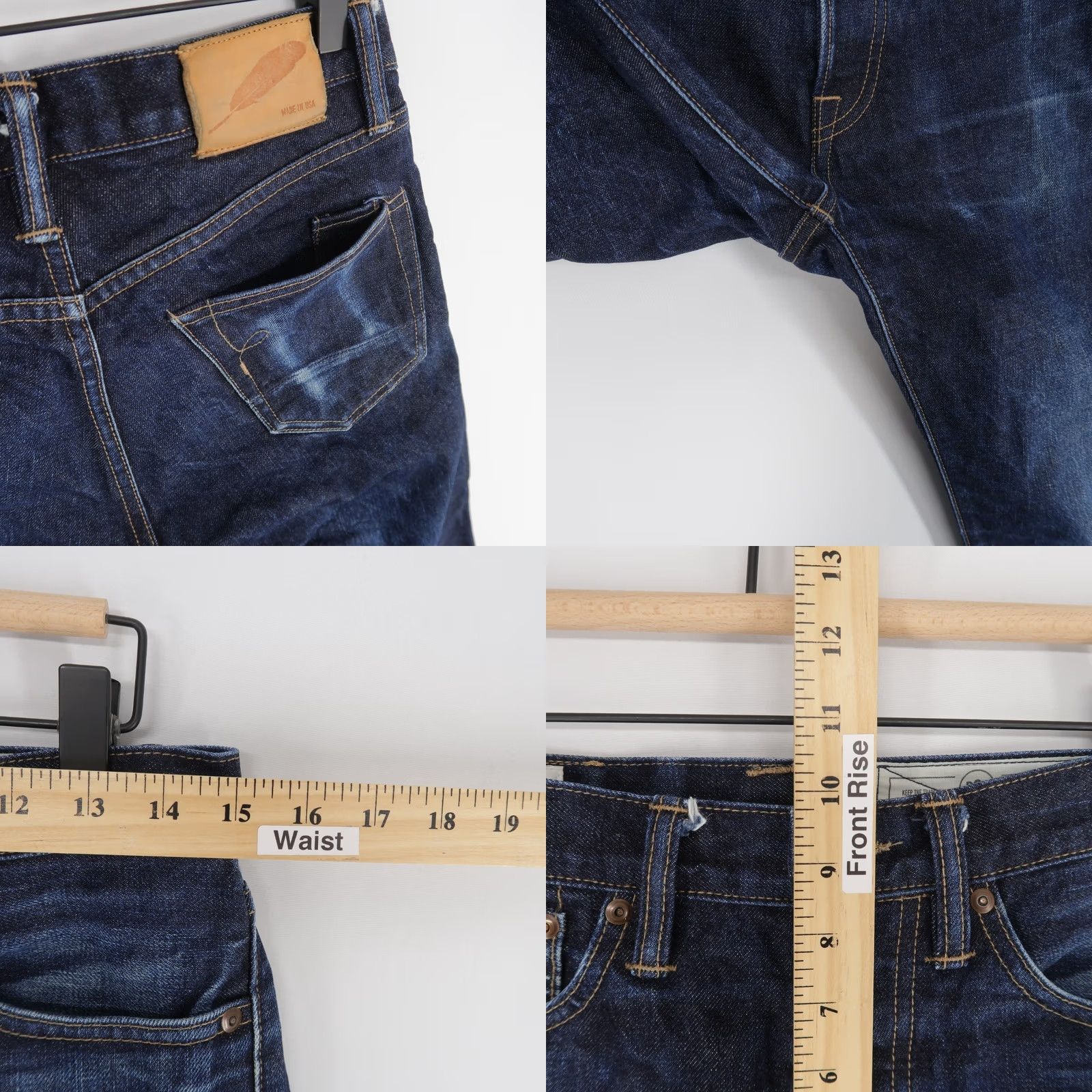 Rogue Territory Rogue Territory Jeans Slim Straight 29 Blue Selvedge Button Fly 5-Pocket Denim Mens Size US 29 - 8 Thumbnail