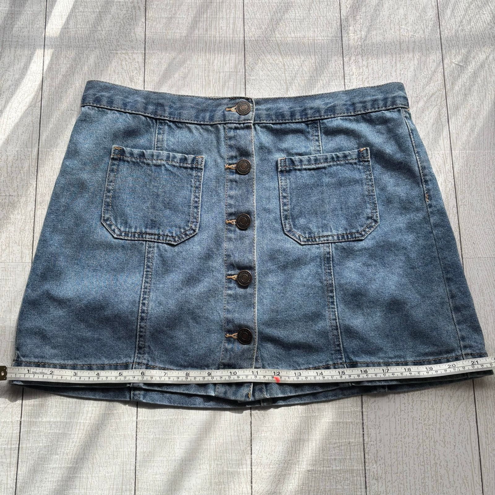Forever 21 Forever 21 Blue Denim Button Front Mini Skirt Size 29 Size 32" / US 10 / IT 46 - 3 Thumbnail