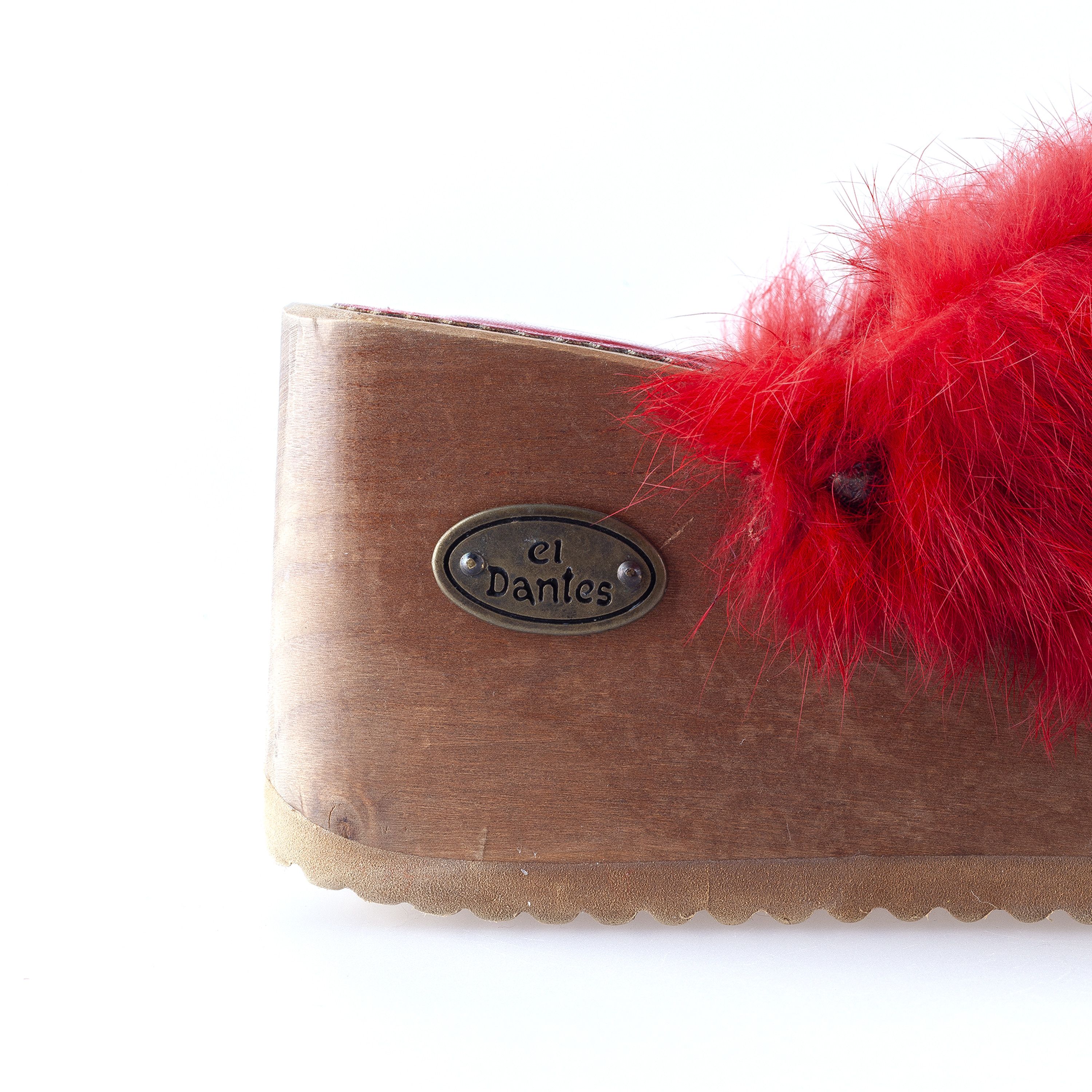 Vintage Vintage El Dantes Red Fur Platform Sandals (37 EU) Size US 6 / IT 36 - 6 Thumbnail