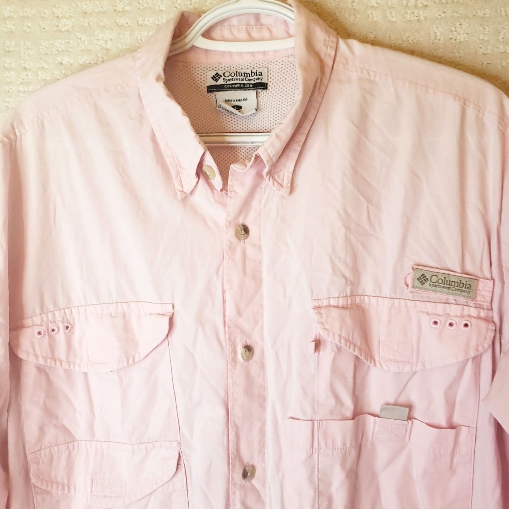 Pinko Columbia PFG Mens L Pink 100% Tactel Nylon Fishing Vented Long Sleeve Shirt Size US L / EU 52-54 / 3 - 3 Thumbnail