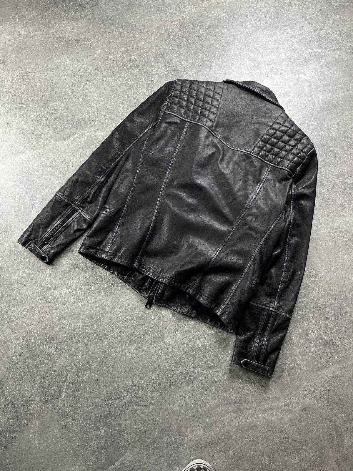 Allsaints ALLSAINTS Quilted Distressed Biker Leather Jacket 2010s Size US S / EU 44-46 / 1 - 8 Thumbnail