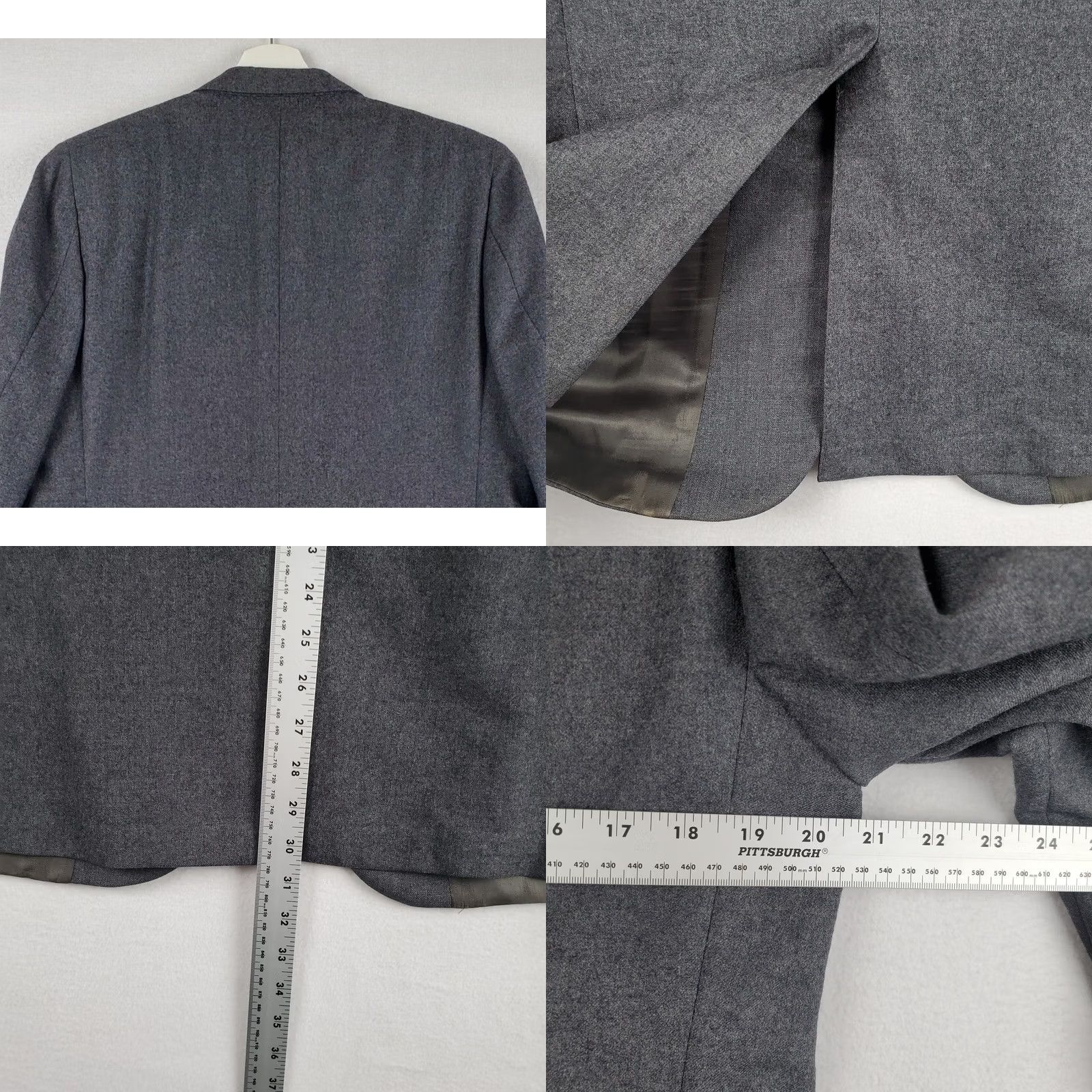 Vintage Barrister Blazer Jacket Men's 42 Gray Wool Single Breasted Size 42R - 9 Thumbnail