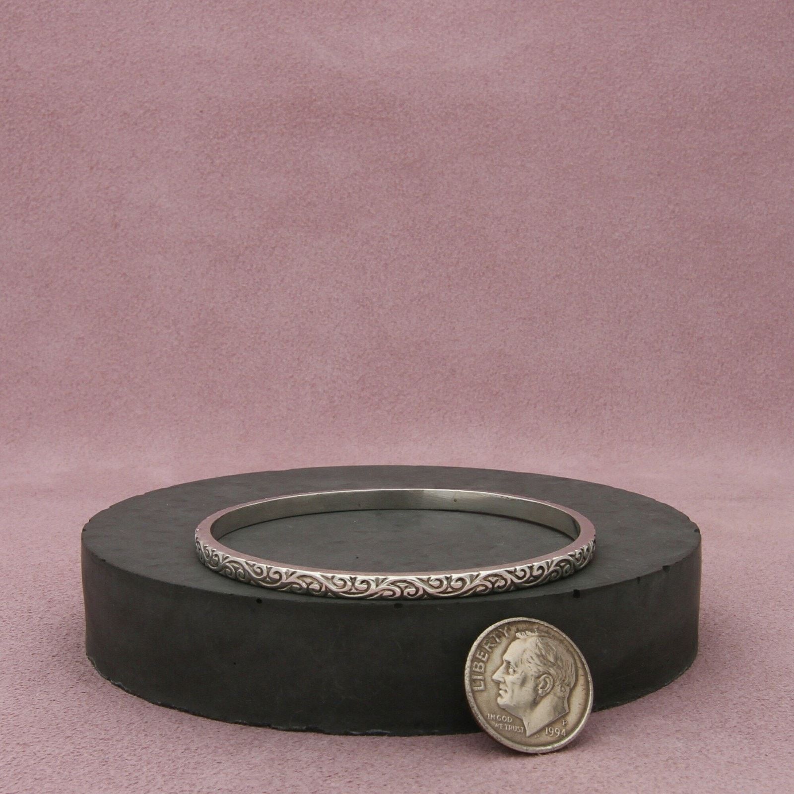Sterling Silver taxco mexico sterling silver scroll bracelet size 6.5in Size ONE SIZE - 2 Thumbnail