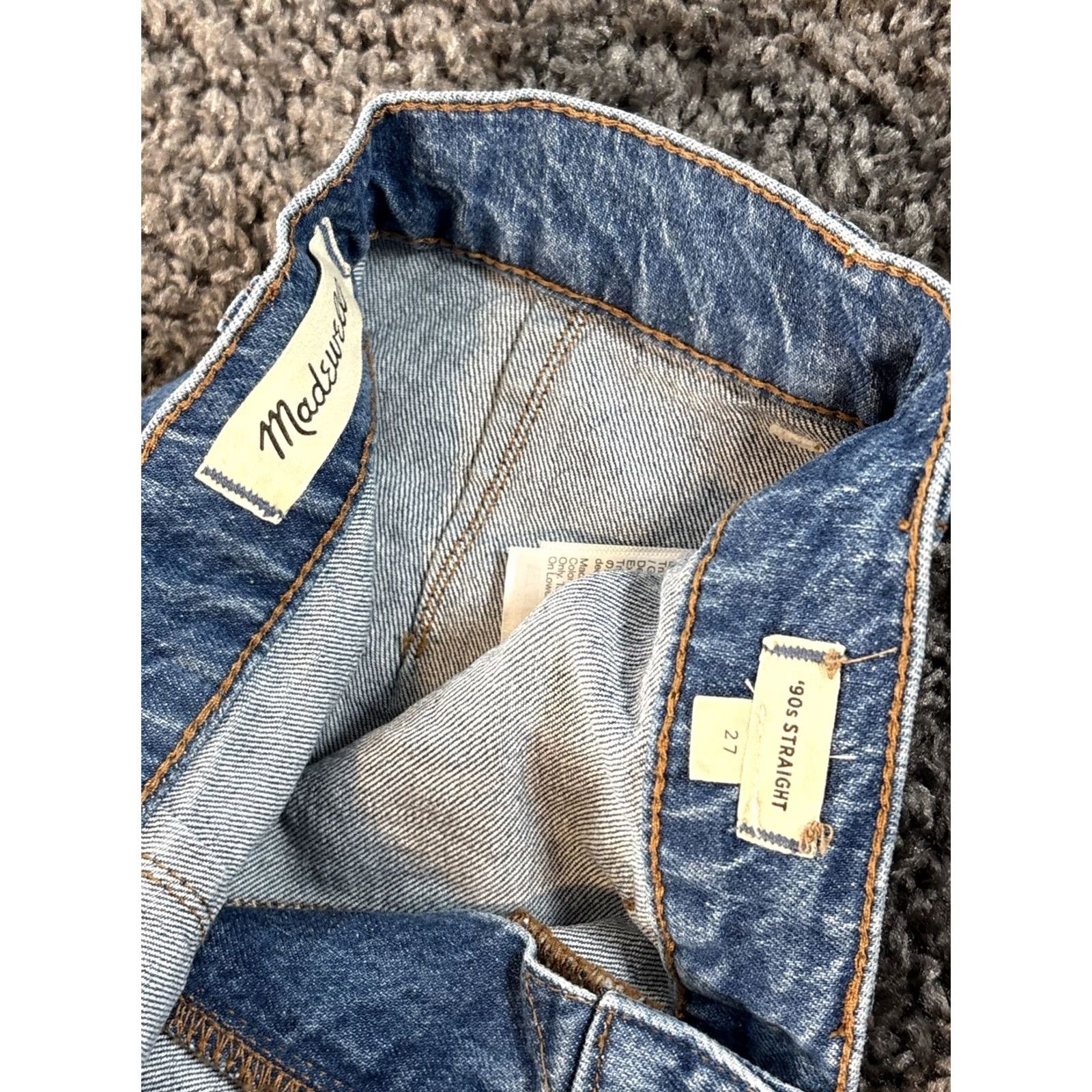 Madewell Madewell Jeans Women’s Sz 27x30 Denim 90s Straight Utility Double Knee Panels Vintage No (High Rise) Regular Fit Size 27" / US 4 / IT 40 - 6 Thumbnail