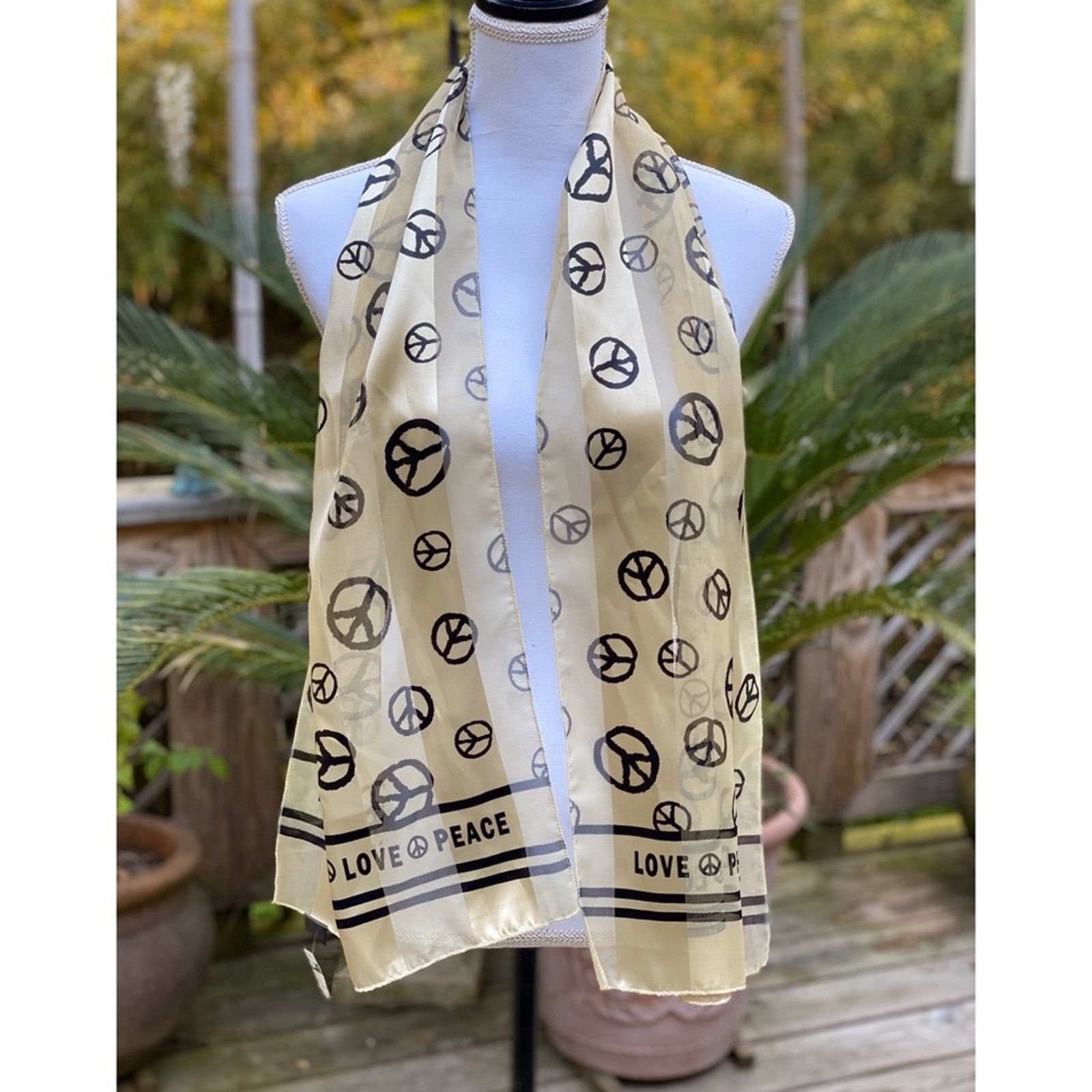 Goods Peace & Love Sheer Gold Scarf Size ONE SIZE - 4 Thumbnail