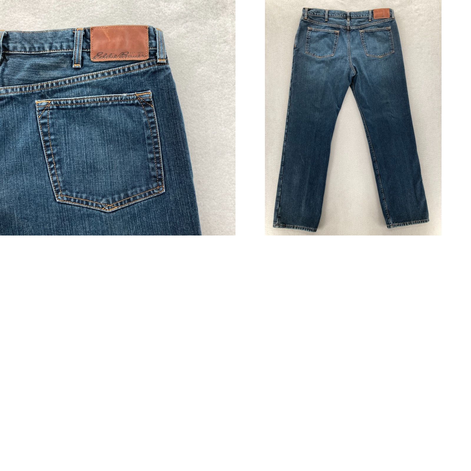 Eddie Bauer Eddie Bauer Flannel Lined Jeans Mens 40x34 Relaxed Straight Dark Blue Denim Camp Size US 40 / EU 56 - 9 Thumbnail