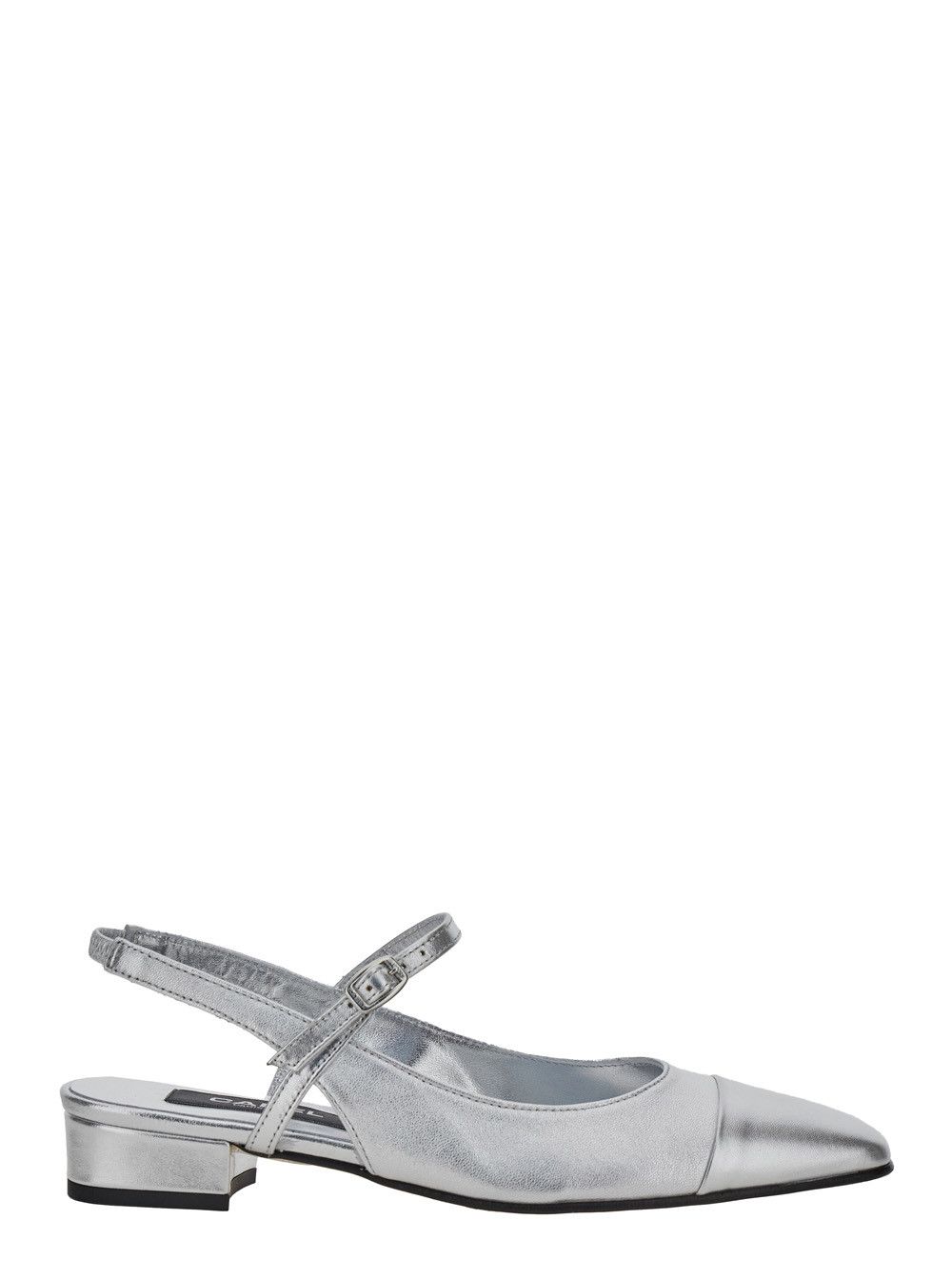 Carel Paris 'Oceano' Silver Colored Slingback Ballet Shoes with Contrasting Toe in Leather Woman Size US 6 / IT 36 - 1 Thumbnail