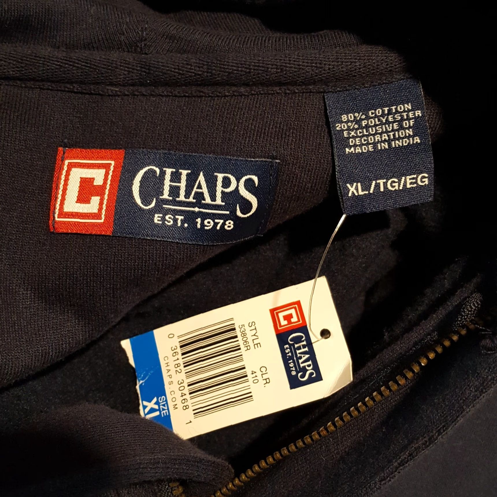 Chaps Chaps Ralph Lauren Rugby Pullover Zip Hoodie Size XL Preppy Hooded Sweatshirt Size US XL / EU 56 / 4 - 6 Thumbnail