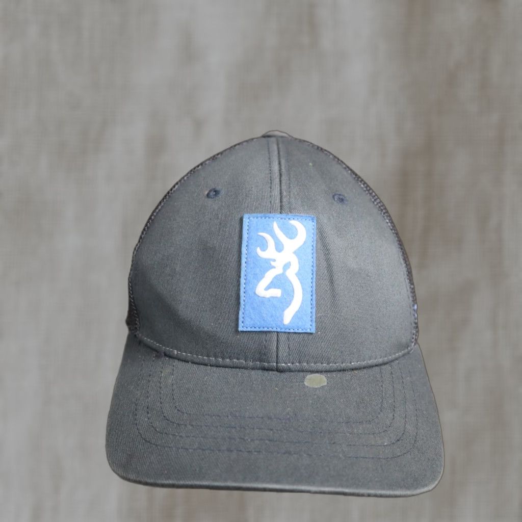 Vintage Browning Baseball Cap Hat Workman Snap Back Adults Dark Gray Buck Mark Baseball Cap Adult Adjustable Cap Mens Size ONE SIZE - 1 Thumbnail