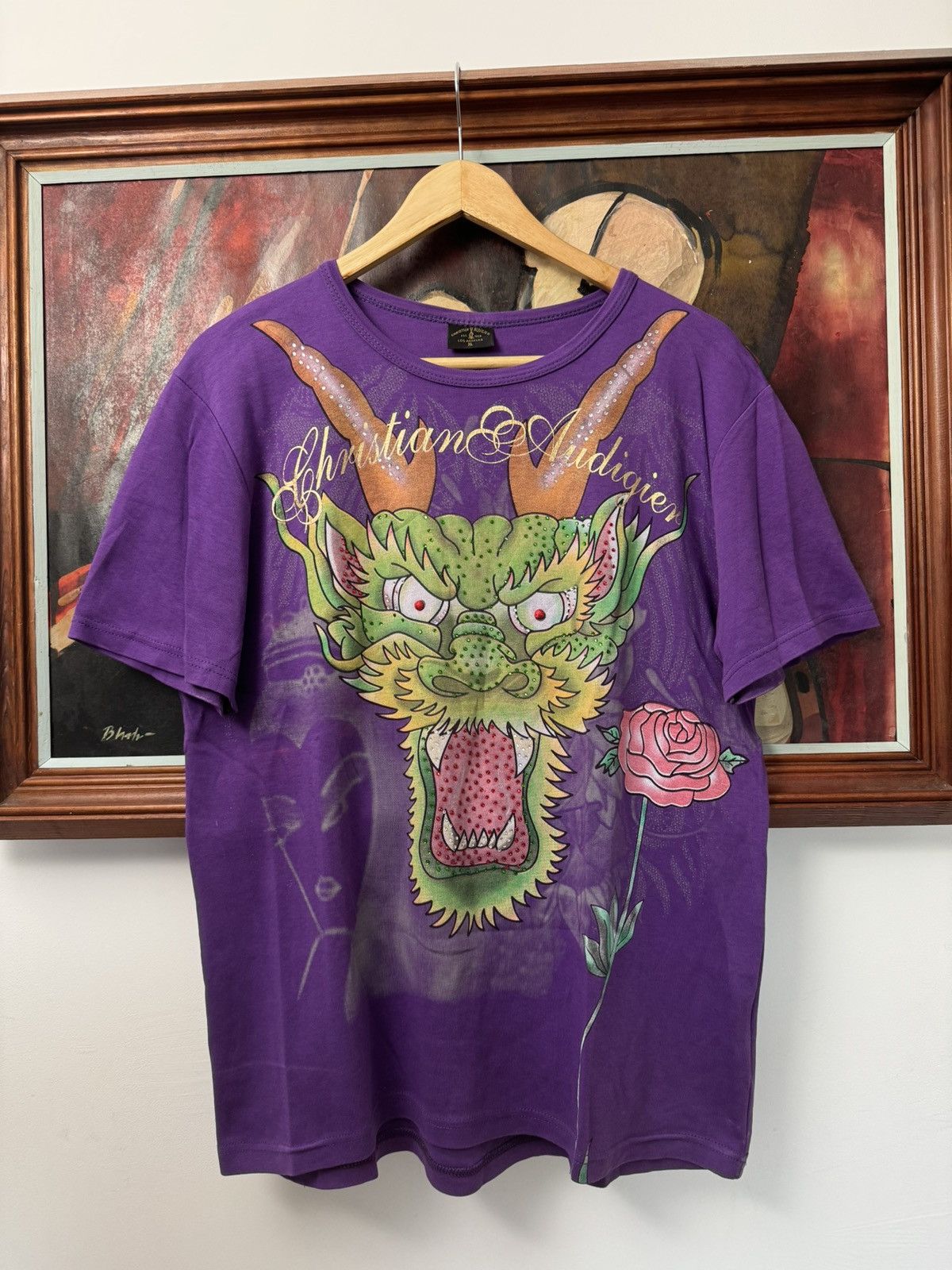 Christian Audigier Vintage Ed Hardy By Christian Audigier Y2k Tee Tattoo Print Size US XL / EU 56 / 4 - 1 Thumbnail