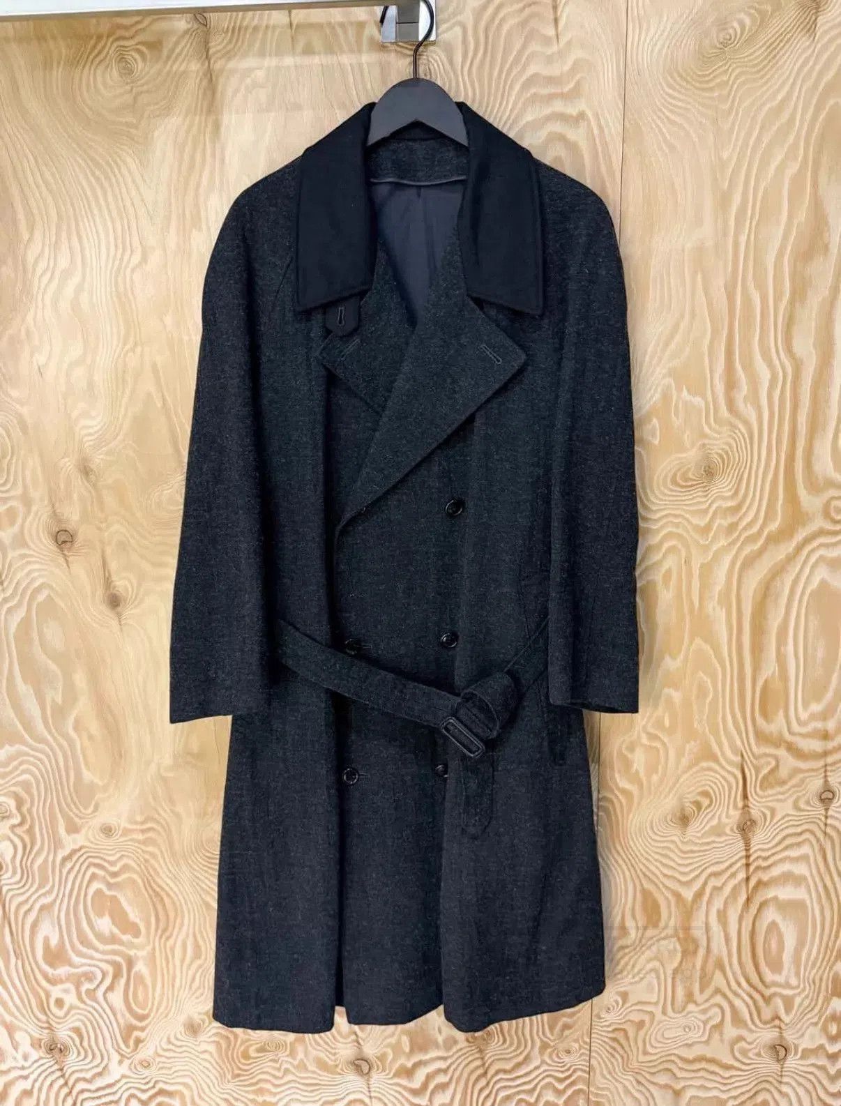 Yohji Yamamoto Black Belted Double-Breasted Long Coat - Size S. Size US S / EU 44-46 / 1 - 1 Thumbnail